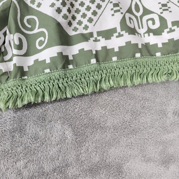 Shein Curve Womens Shorts 3XL Plus Green Bird Mural Geometric Lightweight GEO64E - Picture 5 of 9